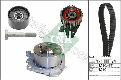 VÍZPUMPA + FOGASSZÍJ KÉSZLET - 159, DELTA, GIULIETTA, BRERA, SPIDER, 4C - 530060630, 530 0606 30 -  - INA Egyéb 530 0606 30