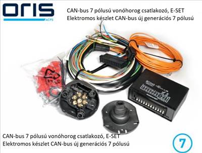 CAN-bus 7 pólusú vonóhorog csatlakozó, E-SET Elektromos készlet CAN-bus új generációs 7 pólusú