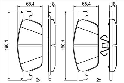 BOSCH 0 986 495 388 - fékbetét FORD FORD AUSTRALIA HYUNDAI
