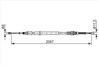 BOSCH 1 987 482 869 - Kézifék bowden CITROËN DS PEUGEOT