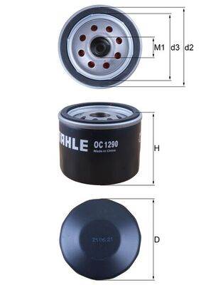 MAHLE OC 1290 - olajszűrő HONDA SSANGYONG