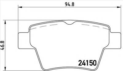 BREMBO P 61 080 - fékbetét CITROËN CITROEN (DF-PSA) EMGRAND EMGRAND (GEELY) GEELY PEUGEOT PEUGEOT (D