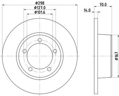 féktárcsa MINTEX MDC436C for ROVER, LAND ROVER