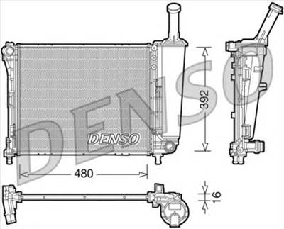 DENSO DRM09088 - Vízhűtő (Hűtőradiátor) FIAT