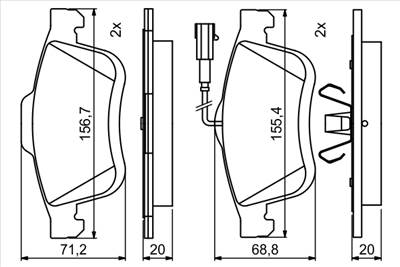 BOSCH 0 986 494 795 - fékbetét FIAT LANCIA OPEL VAUXHALL