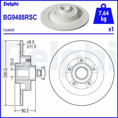 DELPHI BG9488RSC - féktárcsa RENAULT