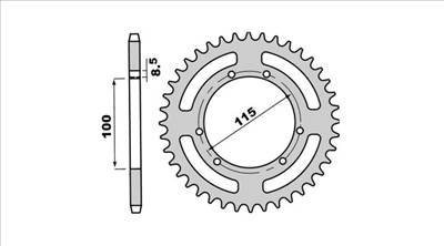 PBR hátsó lánckerék ( Motorhispania Furia / Gilera GSM - 420 lánc - 52 fogszám)