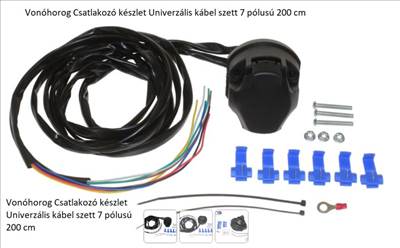 Vonóhorog Csatlakozó készlet Univerzális kábel szett 7 pólusú 200 cm