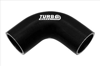 TURBOWORKS 90° könyök fekete 76mm
