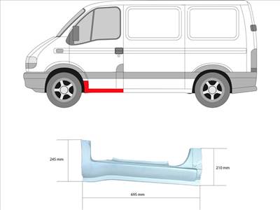 Renault Master 2003-2010 - Küszöb bal (első ajtó alatti)
