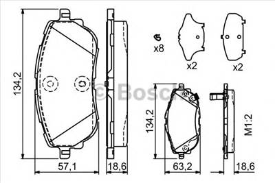 BOSCH 0 986 494 676 - fékbetét TOYOTA