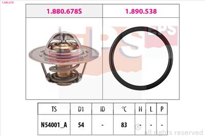 EPS 1.880.678 - termosztát, hűtőfolyadék AUDI SEAT SKODA VW