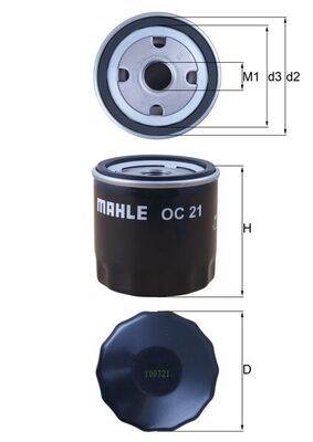 MAHLE OC 21 - olajszűrő AUSTIN BEDFORD BUELL MOTORCYCLES FORD HARLEY-DAVIDSON MC INNOCENTI LDV LEYLA