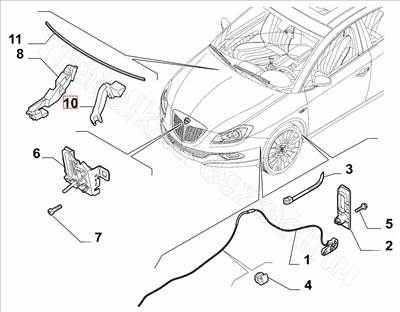 Jobb első sárvédő szivacs tömítés Delta - DELTA - 51845242 -  - FIAT eredeti Eredeti új 51845242