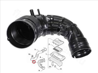 Levegő cső 1.4T - 500, 500C, DOBLO - 51817836 -  - FIAT eredeti Eredeti új 51817836