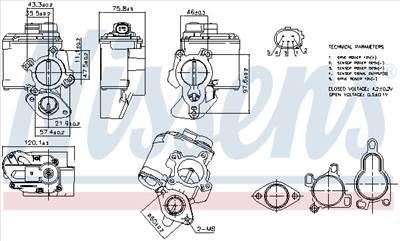 NISSENS 98261 - AGR-szelep NISSAN OPEL RENAULT VAUXHALL
