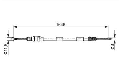 BOSCH 1 987 482 681 - Kézifék bowden OPEL VAUXHALL