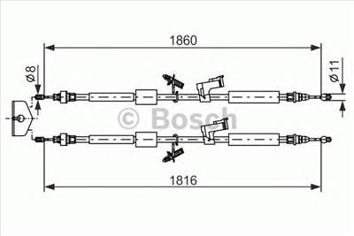 BOSCH 1 987 482 189 - Kézifék bowden FORD FORD AUSTRALIA
