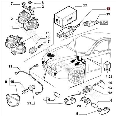 Kuplung pedál kapcsoló - JUMPER, DUCATO, BOXER - 46840511, 60685431 -  - FIAT eredeti Eredeti új 46840511