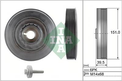 Szíjtárcsa, főtengely Schaeffler INA 544 0090 20 for RENAULT, DACIA, MERCEDES-BENZ, NISSAN