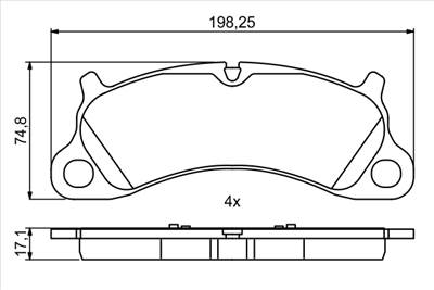 BOSCH 0 986 494 806 - fékbetét PORSCHE
