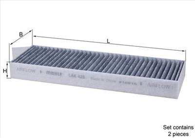 MAHLE LAK 428/S - pollenszűrő CITROËN DS DS (CAPSA) FIAT OPEL PEUGEOT TOYOTA VAUXHALL VW