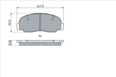 BOSCH 0 986 494 944 - fékbetétkészlet, tárcsafék DAIHATSU