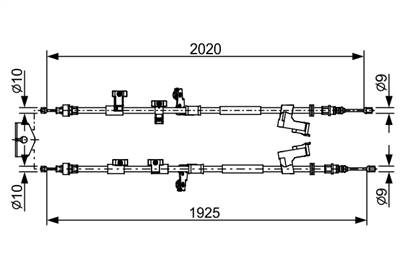 BOSCH 1 987 482 709 - Kézifék bowden FORD FORD AUSTRALIA