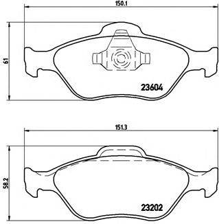 BREMBO P 24 055 - fékbetét FORD FORD AUSTRALIA FORD USA MAZDA