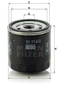 OLAJSZŰRŐ -  - W 714/3, W714/3 -  - MANN-FILTER Egyéb W714/3