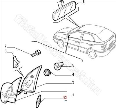 Bal tükörlap Brava - MAREA, BRAVO, BRAVA - 71711179 -  - FIAT eredeti Eredeti új 71711179