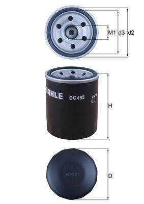 MAHLE OC 495 - olajszűrő MITSUBISHI SMART