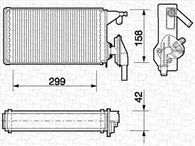 MAGNETI MARELLI 350218063000 - Hőcserélő, belső tér fűtés AUDI BMW CHEVROLET CITROËN FIAT FORD USA I
