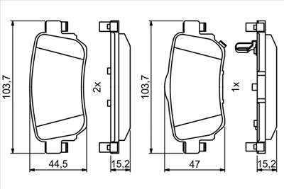 BOSCH 0 986 494 816 - fékbetét NISSAN RENAULT