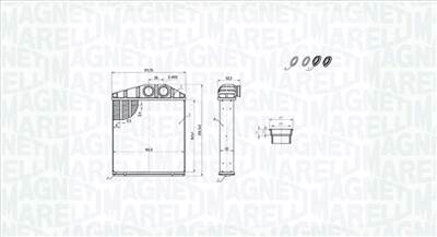MAGNETI MARELLI 350218419000 - Hőcserélő, belső tér fűtés OPEL VAUXHALL