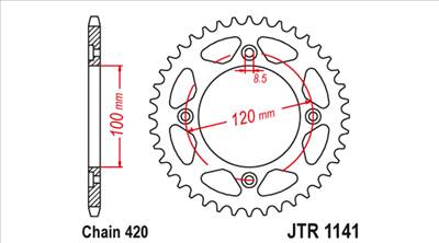 JT hátsó lánckerék (Beta RR 50 - Minarelli AM6 - 420 - 51 fog)