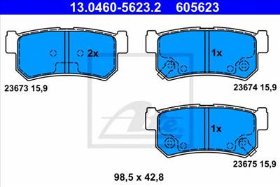 ATE 13.0460-5623.2 - fékbetét DAEWOO SSANGYONG