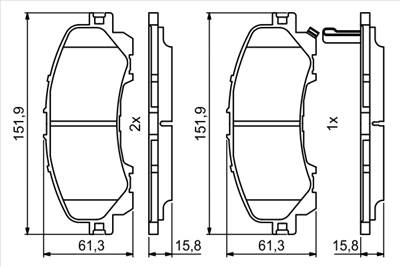 BOSCH 0 986 494 821 - fékbetét INFINITI NISSAN RENAULT