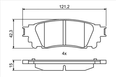 BOSCH 0 986 494 822 - fékbetét LEXUS TOYOTA