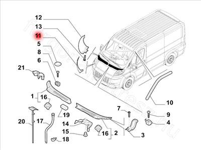 Jobb fényszóró alatti műanyag - 33, JUMPER, DUCATO, BOXER - 735425380, 7810R0 -  - FIAT eredeti Eredeti új 735425380