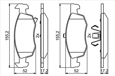 BOSCH 0 986 494 824 - fékbetét OPEL VAUXHALL
