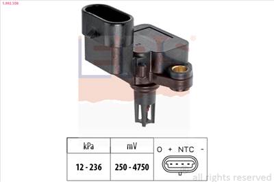 EPS 1.993.109 - szívócső nyomás érzékelő CADILLAC OPEL SAAB VAUXHALL