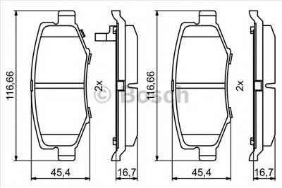 BOSCH 0 986 494 706 - fékbetét DODGE JEEP