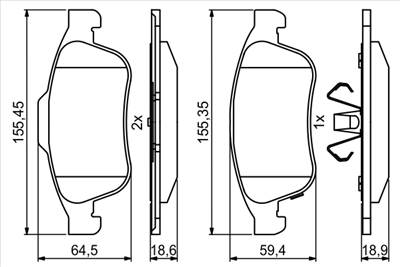 BOSCH 0 986 494 826 - fékbetét FIAT JEEP