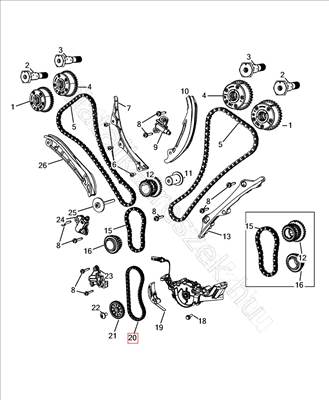 Olajpumpa lánc    - GLADIATOR, GRAND, DURANGO, WRANGLER, PACIFICA, - K05047966AB -  - FIAT eredeti Eredeti új K05047966AB