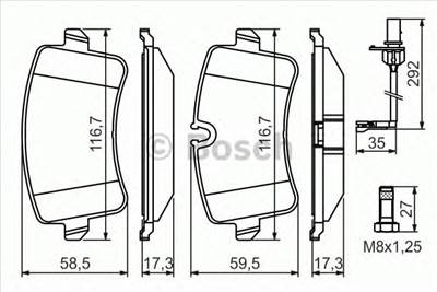 BOSCH 0 986 494 446 - fékbetét AUDI