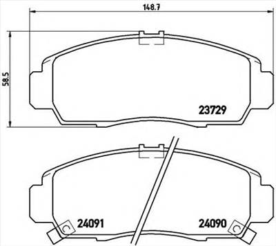 BREMBO P 28 034 - fékbetét ACURA BYD GMC HONDA HONDA (DONGFENG) HONDA (GAC) NISSAN PROTON