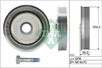 INA 544 0112 20 - Szíjtárcsa készlet, forgattyús tengely CITROËN FIAT FORD LANCIA LAND ROVER MITSUBI