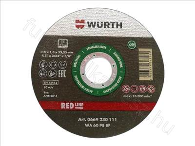 Würth vágótárcsa acélhoz és nemesacélhoz 115mm - REGATA, GIULIA, PUNTO, GT, 146, TIPO - 0669230111 -  - WÜRTH  