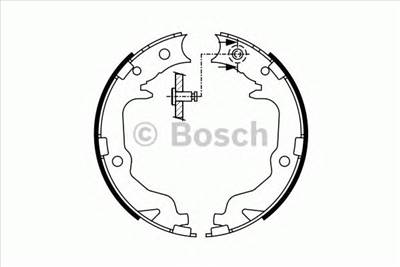 BOSCH 0 986 487 766 - kézifék fékpofakészlet CHRYSLER CITROËN DODGE JEEP LANCIA MITSUBISHI PEUGEOT